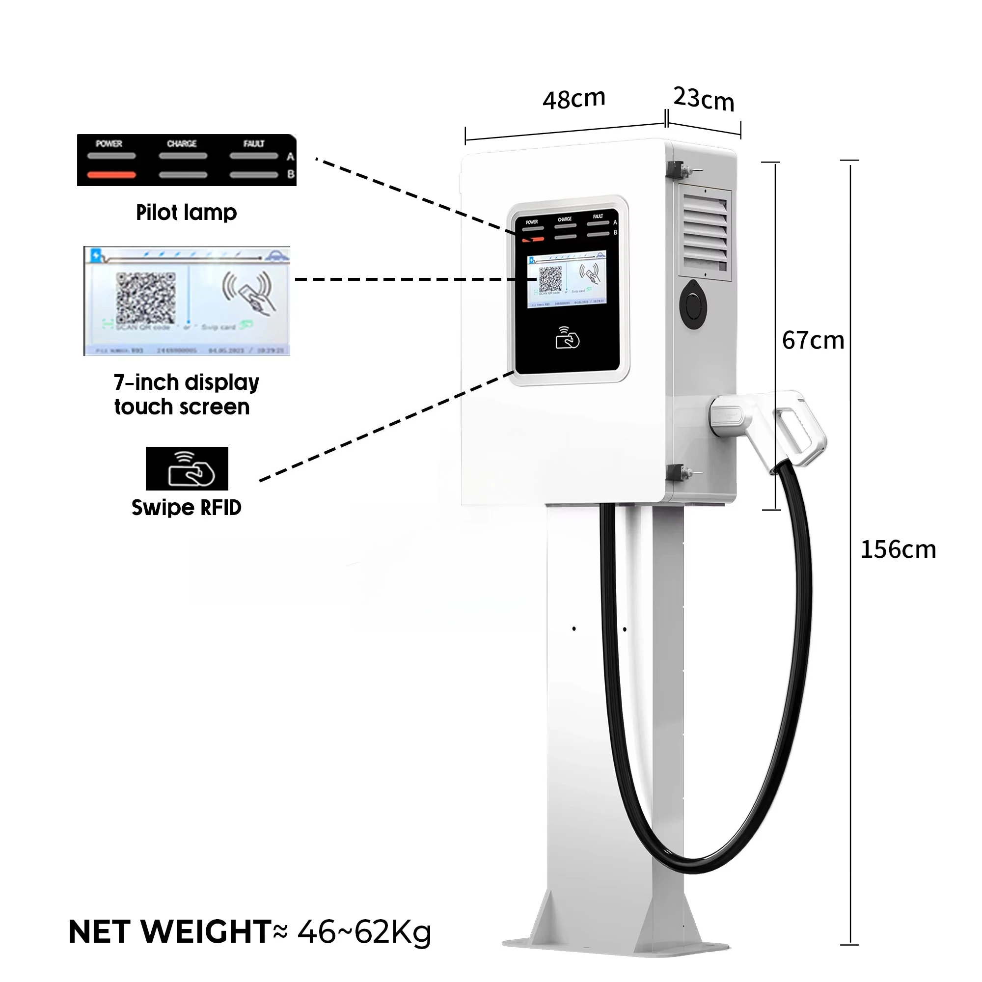 Ocpp 20kw 30kw 40kw CCS GBT Co - огляд і ціна Dc Fast Charger 30Kw Wallbox Commercial