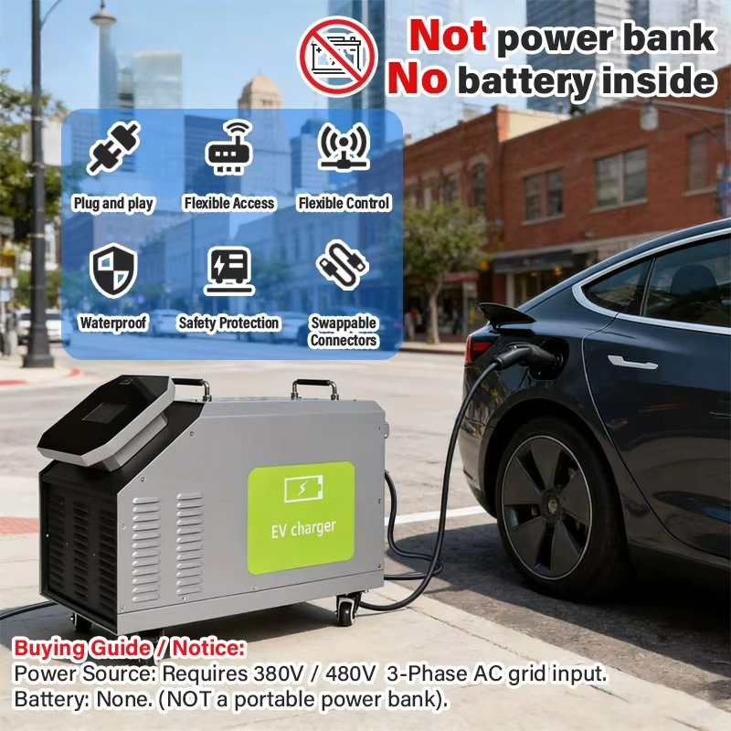 480V 3 Phase AC Power Input 7k - огляд і ціна Portable Dc Fast Charger 20Kw Ccs2